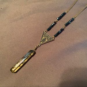 Long Crystal Costume Necklace
